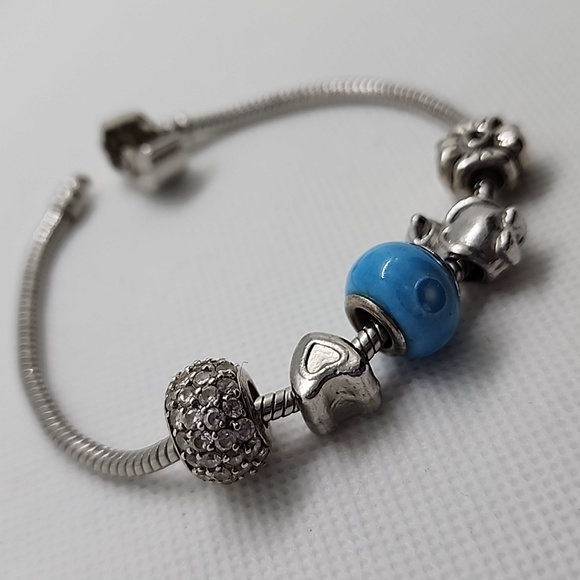 Silver Tone Multi Charm Bracelet - Picture 4 of 7